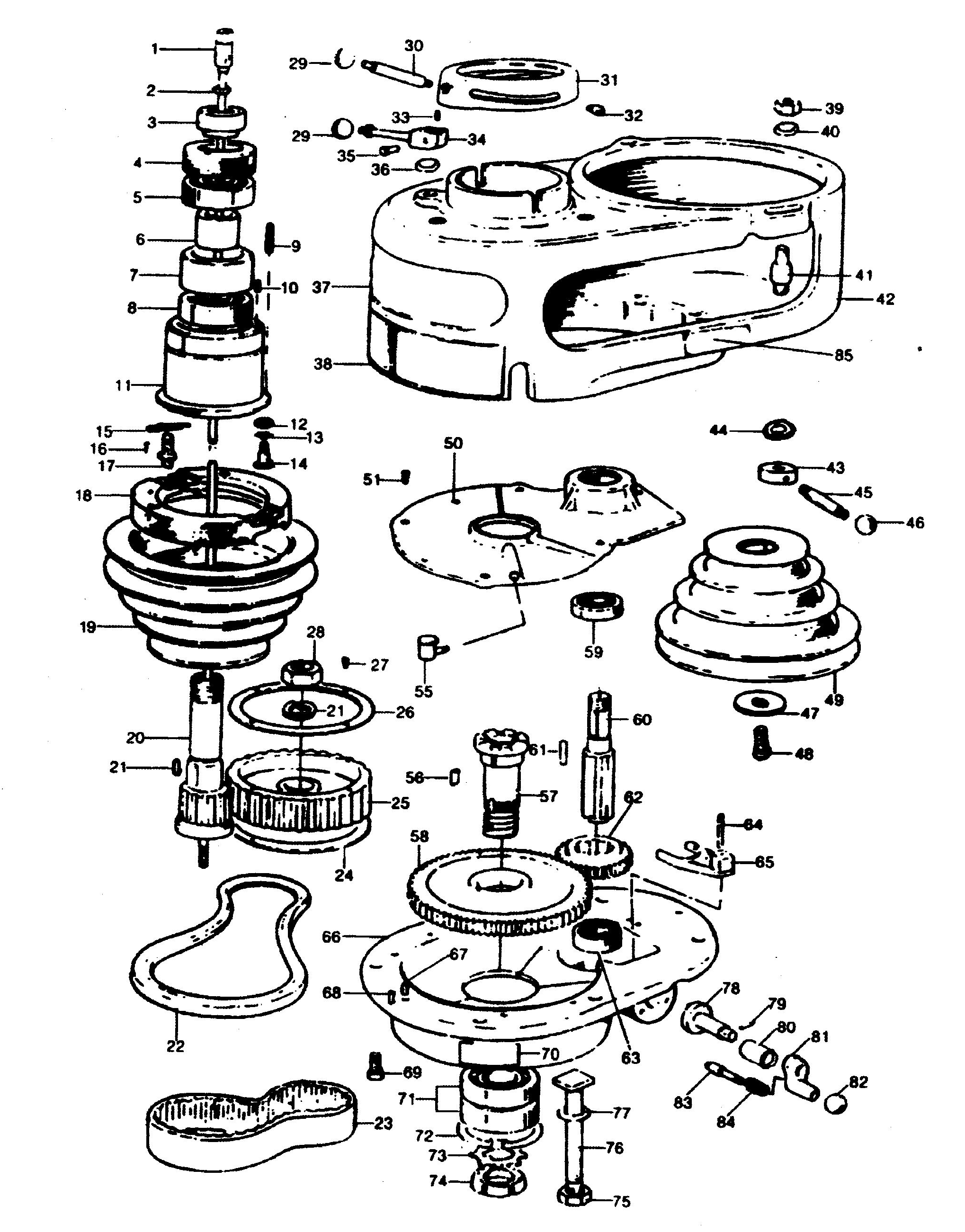 炮塔铣床零部件分解图,让您的维修无后顾之忧!